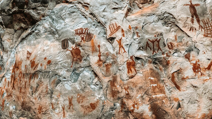 Ejemplo de pintura rupestre en cuevas