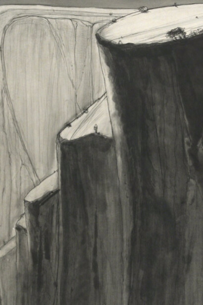 Wayne Thiebaud, Dark Canyon Bluffs, 2014.  Courtesy of Crown Point Press