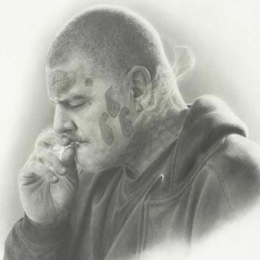 Patrick Lee, Deadly Friends (Knuckles), 2013, Graphite on paper, 40 x 30 inches, 101.6 x 76.2 cm