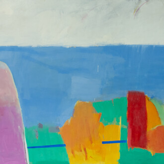 Richard Heanrs, Across the blue, a threshold beckons, 2024-2025. Courtesy of Artbooth Gallery