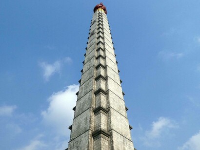 Juche Tower in Pyongyang, North Korea