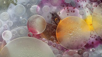 La contemplación excede la comprensión de un fenómeno: una simple combinación de agua, aceite y pintura se convierte así en una maravilla para el ojo