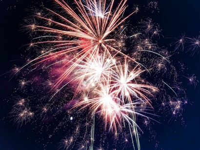 Fogos de artifício em ano novo