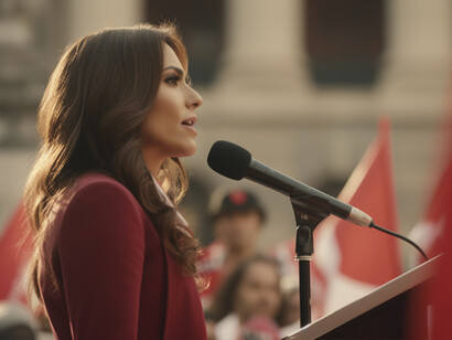 A young woman symbolizes how a great leader can usher in an era of growth and knowledge as opposed to one clouded with fear