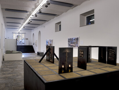 Allestimento mostra Arnaldo Pomodoro 2 progetti visionari, Milano, Fondazione Arnaldo Pomodoro, 30 novembre 2016 – 3 marzo 2017 © Dario Tettamanzi