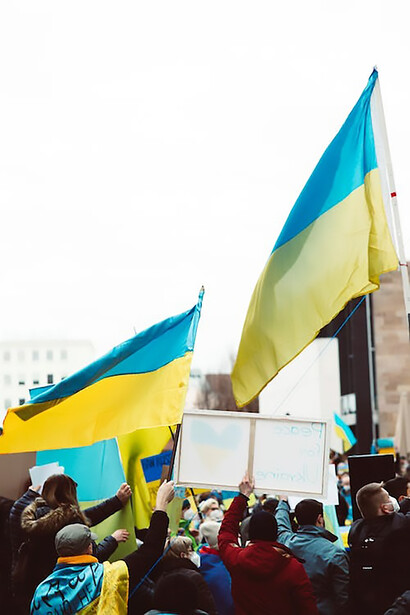 Citizens unite on the streets, advocating for an end to the conflict between Ukraine and Russia