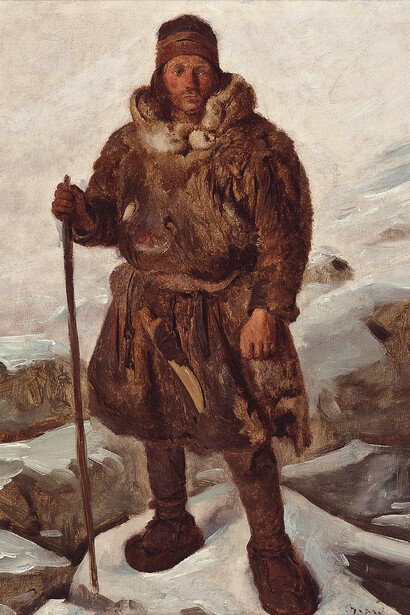 A Sámi depicted in art, painting by François-Auguste Biard