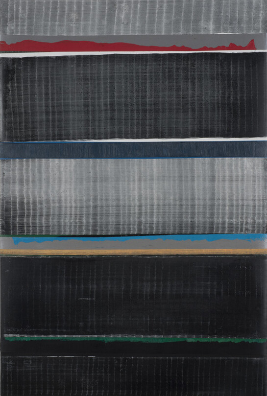 Juan Uslé, In kayak (Aral 4), 2014-2015, vinyl dispersion and dry pigment on canvas, 46 x 31 cm