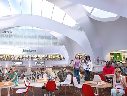 Zona de restauración en un centro comercial