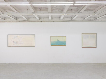 Riccardo Guarneri con Virgilio Guidi, Venezia, vista della mostra. Per gentile concessione di Galleria Michela Rizzo