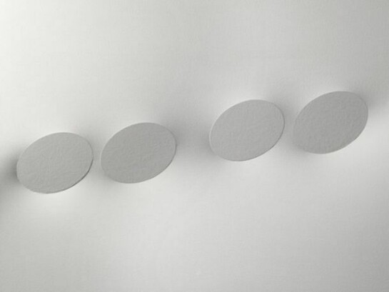 Turi Simeti, Quattro Ovali Bianchi, acrylic on shaped canvas, 39 1/3 x 47 1/4 inches, 100 x 120 cm - 2013