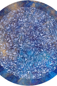 Sophie Hurst, Peaceful Heart, acrylic on board, 122 x 122 cm, 2015