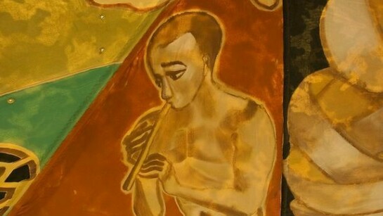 Francesco Clemente, Standing With Truth (Detail), 2013, Tempera on cotton and mixed media, 600 x 400 x 300cm
