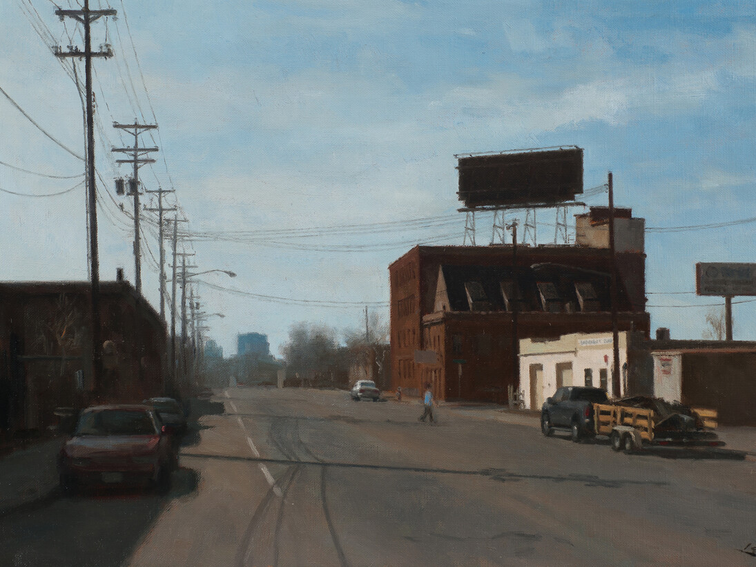 Steven J. Levin, City Road, Oil on Linen, 12 x 19 inches, 2014