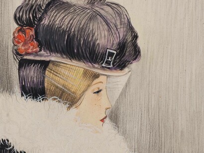 Joan Cardona, Parisian Woman, Paris, 1893, Signed and dated in the lower left corner_ J. Cardona _ Paris 93 Charcoal and watercolour