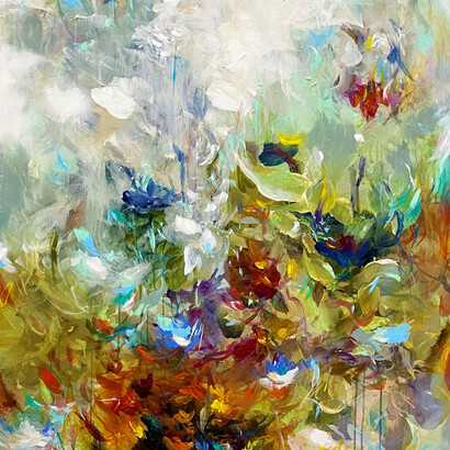 Jennifer JL Jones (b. 1971), Light Of Day, 2021, Mixed Media painting on Wood Panel, 60x40x3 in 