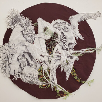 Katie Simmons, Oligocottus maculosus (detail), 2024. Courtesy of Pleiades Gallery