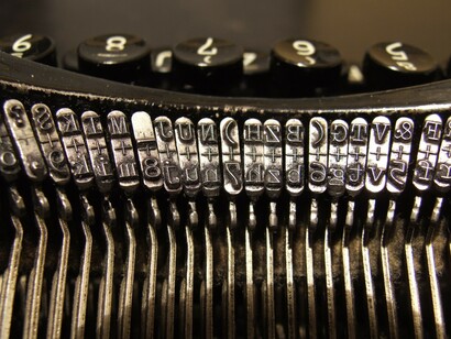 Los tipos de una máquina de escribir