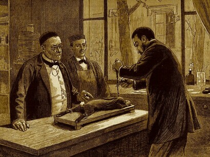 Pasteur experimentando 