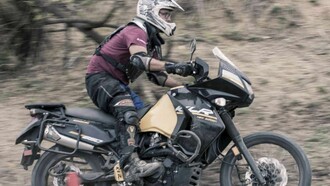 Fully equipped motorcyclist