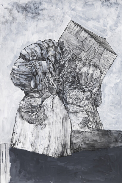 Henrique Oliveira, Sans titre, 2015, Technique mixte sur papier / Mixed media on paper, 106 x 75 cm / 41 3/4 x 29 1/2 in. Pièce unique / Unique piece, Courtesy Galerie GP & N Vallois, Paris, Photo : André Morin