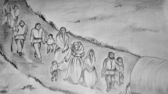 Disegno di Rasim Sejdić, "La carovana"