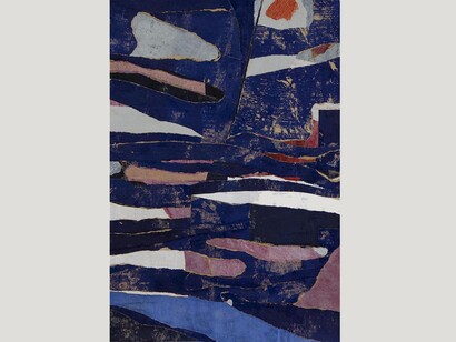 Sam Windett, untitled, 2017, Oil, acrylic and collaged paper on linen, 24 3/8 x 17 1/4 in. (62 x 44 cm) . Copyright the artist. Courtesy The Approach, London.