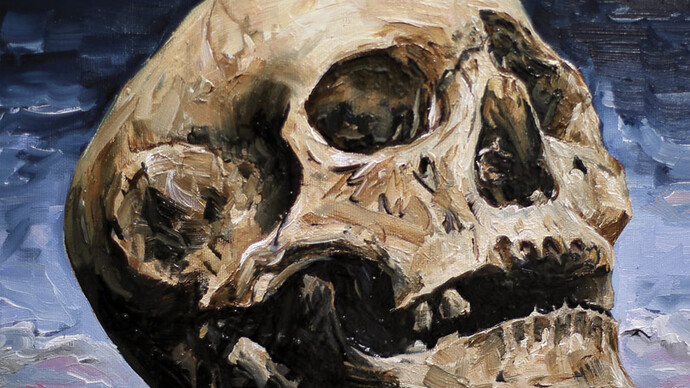 Mathieu Boisadan, Spomenik, 2014, Huile sur toile, 25 x 35 cm