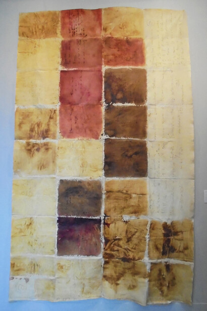 Renata Boero. Cronogramma, colori vegetali su tela marina, 1971