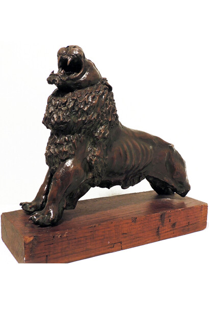 Antonio Ligabue, Leone ruggente, bronzo, 1936, 44 x 35 x 17 cm, 7 esemplari