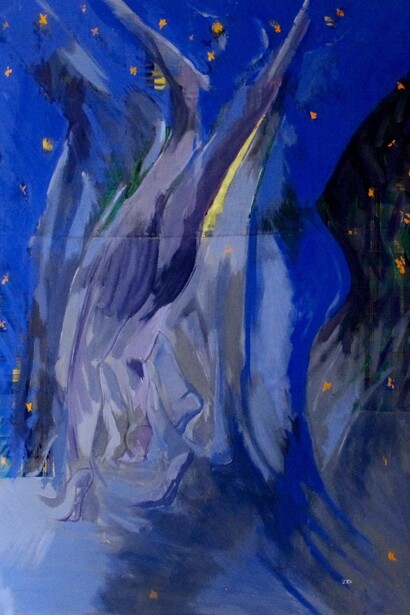 Joan Dubique, Storyteller, 2014, 110 x 148 cm, mixed media on canvas, © Joan Dubique