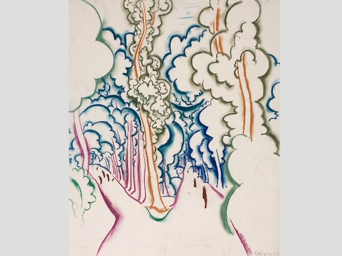 Walter Ophey (Eupen 1882-1930 Düsseldorf); Parkwege (Paths in a Park), c. 1921-5; crayon; 55 x 45 cm. Gift of the artist’s widow, 1954