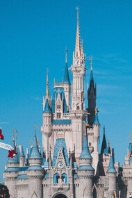 Castelo encantado no parque da Disney na cidade de Orlando, Flórida, Estados Unidos