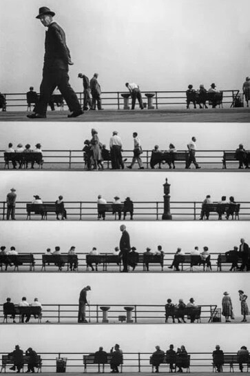Harold Feinstein, Boardwalk sheet music montage, 1952-2021. Avec l'aimable autorisation de Bigaignon