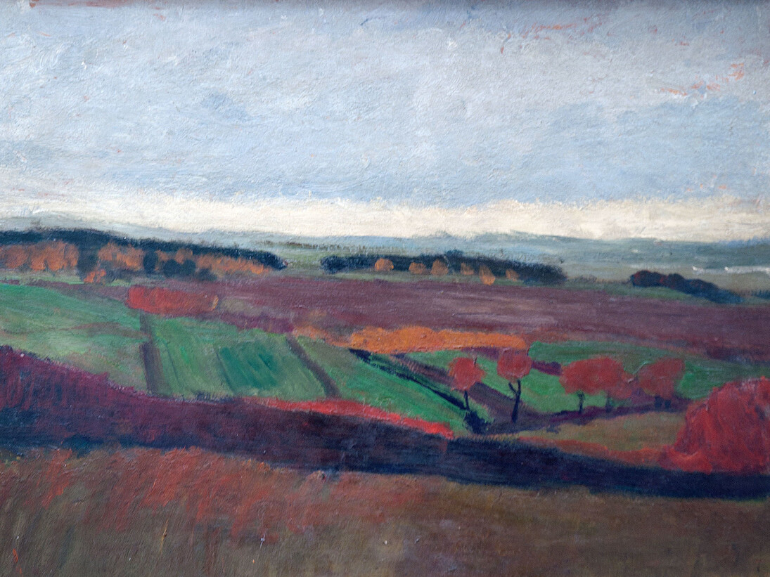 Paula Modersohn-Becker, Paesaggio autunnale sulla collina Weyerberg, verso 1899, Museen Böttcherstrasse, Paula Modersohn-Becker Museum, Bremen