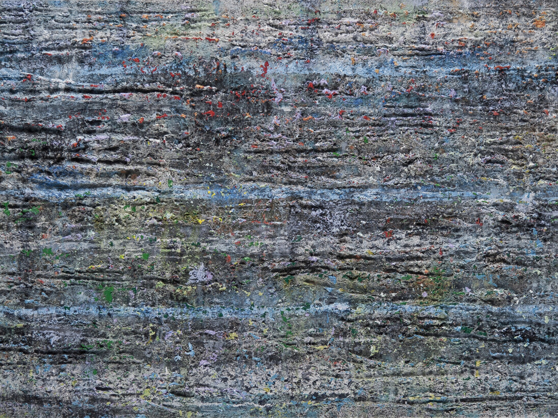 Thaier Helal, River series, 2014, Mixed media on canvas, 91 x 182 cm