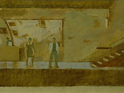 Michael Upton, Metro VIII, oil on board, 19 x 28 cm