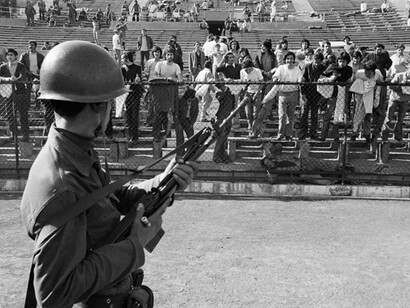 Militari allo Stadio Nacional