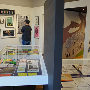 Ping-pong club. 25 years L’employé du moi, exhibition view. Courtesy of Comic Art Museum