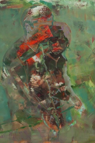 Robert Muntean, Medici, 2014, oil on canvas, 90 x 80 cm