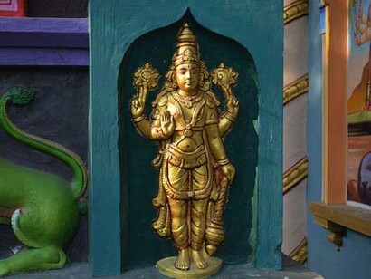 A statue at the temple