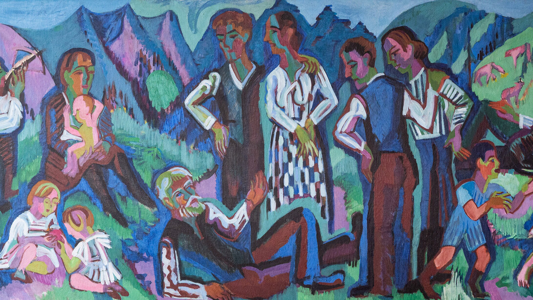 Ernst Ludwig Kirchner, Sonntag der bergbauern [Mountain peasants 
on sunday] (detail), 1923-24/26. Courtesy of Kunsthalle Bern