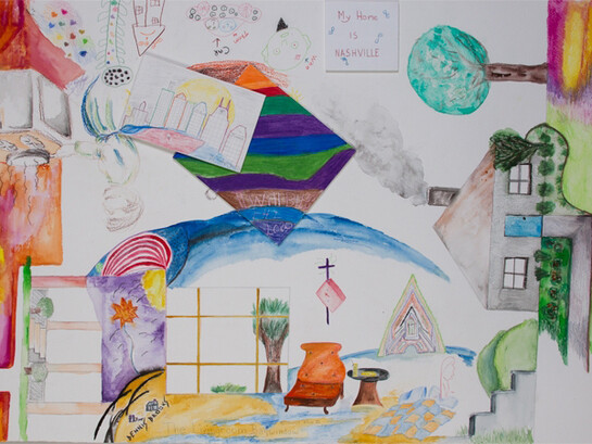 Room in the Inn, with Kaaren Hirschowitz Engel. In My Dreams, 2014. Mixed media on paper. Photo: Samantha Angel