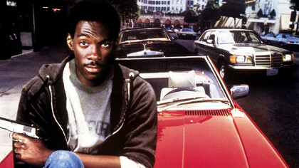 The poster for the movie “Beverly Hills Cop” with Eddie Murphy written by Danilo Bach