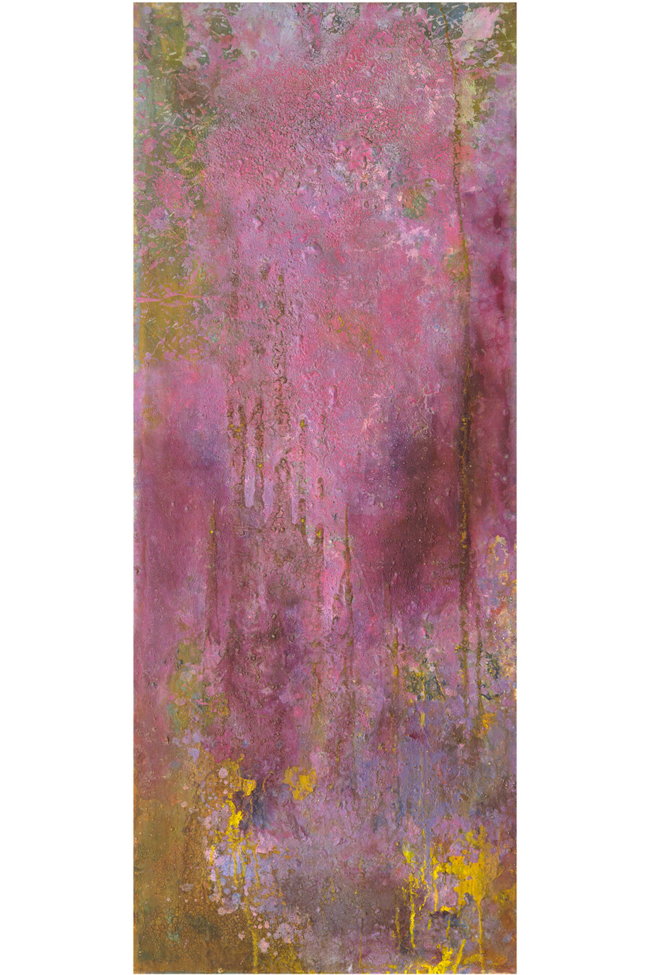 Frank Bowling, Bartica Bressary, 1978-79, Acrylic on canvas, 178 x 71cm, Photograph by Charles Robinson, Image courtesy of Frank Bowling and Hales Gallery London, Copyright of Frank Bowling