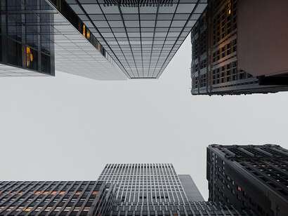 Towering high-rise buildings punctuate the urban skyline, epitomizing modern architecture and the dynamic pulse of a city's progress, Manhattan, New York, United States