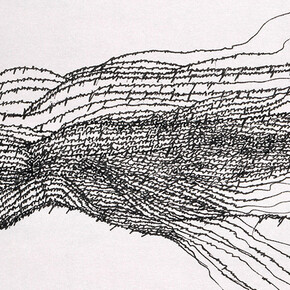 Ana Hatherly (1929-2015)
«Os anjos suspensos», 1998. Tinta da China sobre papel, 13 x 20 cm. Museu Calouste Gulbenkian – Coleção Moderna. 