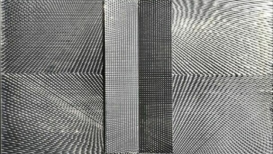 Heinz Mack Silberrelief hand-embossed aluminum on wood, plexiglass, 1965/67 206 x 203 x 12,5 cm.