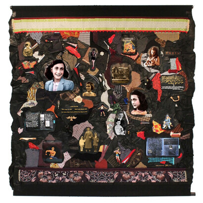 Linda Stein, Anne Frank, 2014, Mixed Media Tapestry, 60 x 60 inches