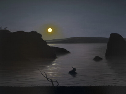 John Stark, Night swim, 2024. Courtesy of Connersmith Gallery